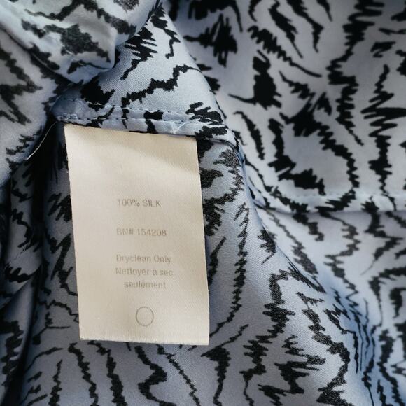 HVN Olympia Printed Sleeveless Gown Dress With Ruffle Hem In Blue Size 4 - Picture 11 of 14